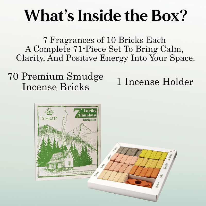 ISHOM 7 Earthy Himalaya Smudge Incense Bricks - iShom