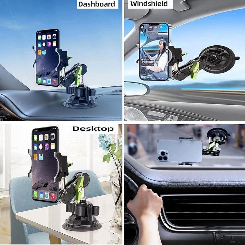 Ishom Universal Phone Holder Mount with Adjustable Telescopic Arm and 360 Rotation