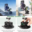 Ishom Universal Phone Holder Mount with Adjustable Telescopic Arm and 360 Rotation