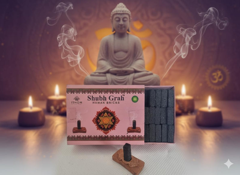 ISHOM Shubh Grah Hawan Bricks Natural Incense - iShom
